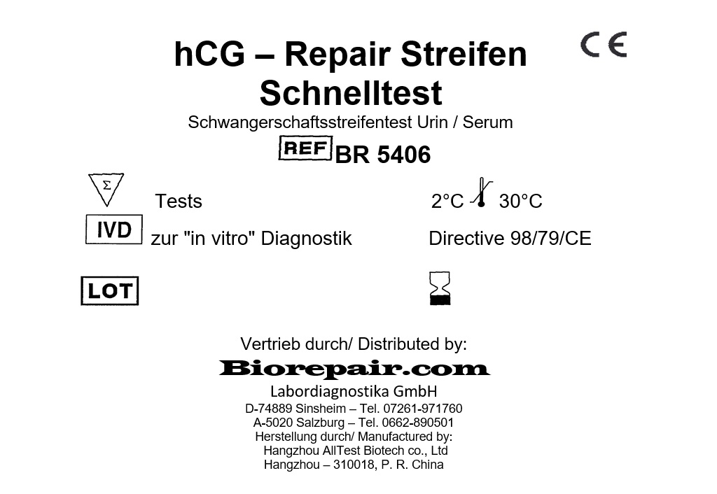 Detailliertes Verpackungs-Etikett hCG Streifenschnellst